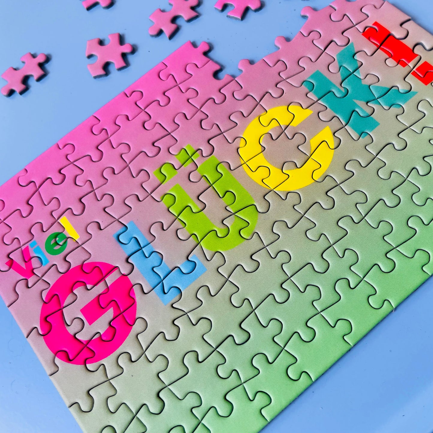 Puzzle Postkarte Viel Glück, Papeterie, Geschenk, Grußkarte