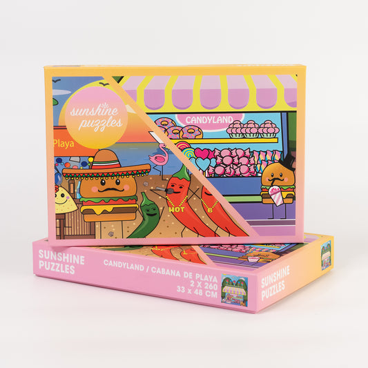 CABANA DE PLAYA/ CANDYLAND, 2x 260 Teile Puzzles, VE 3